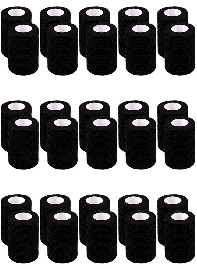 BQTQ 30 Rolls Self Adherent Wrap Stretch Bandages Self Adhesive Bandage Wrap 2 inch Self Stick Bandage Wrap Tape for Wrist Ankle Swelling Sprains (Black) - Image 1